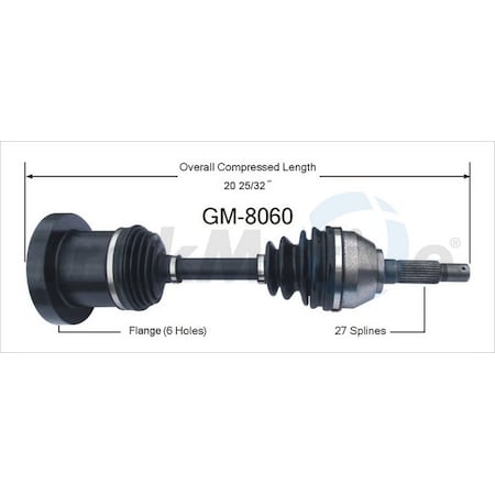 Surtrack Axle Cv Axle Shaft, Gm-8060 GM-8060